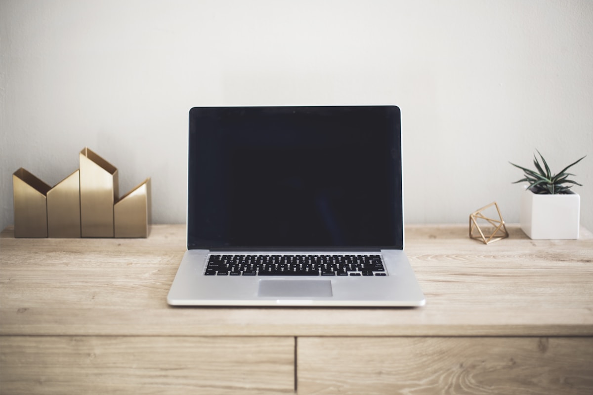 Laptop on a modern workspace